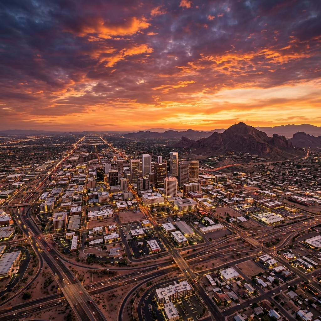 Phoenix skyline at night
